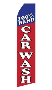 100% Hand Car Wash Feather Flags | Stock Design - Minuteman Press formely La Luz Printing Company | San Antonio TX Printing-San-Antonio-TX