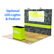 10ft Straight Fabric Pop Up Display - Minuteman Press formely La Luz Printing Company | San Antonio TX Printing-San-Antonio-TX