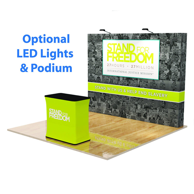 10ft Straight Fabric Pop Up Display - Minuteman Press formely La Luz Printing Company | San Antonio TX Printing-San-Antonio-TX