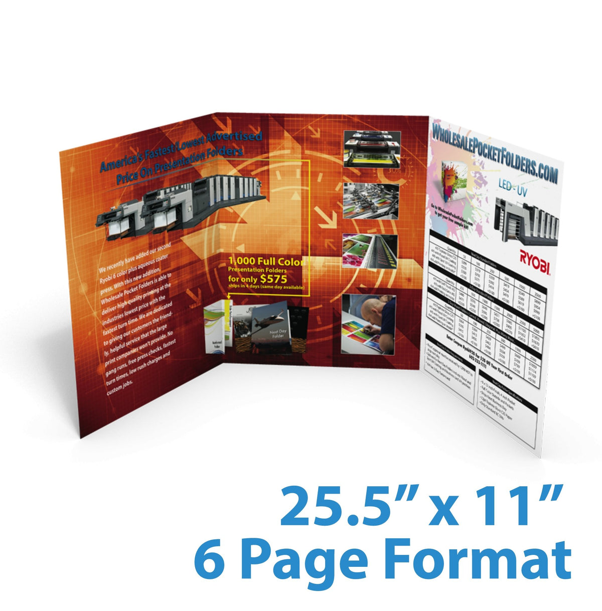 25.5 x 11 Tri-fold Brochure - 6 Page Format