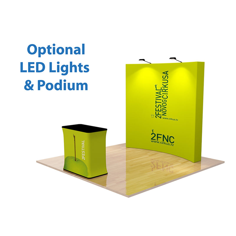 8ft Curve Fabric Pop Up Display - Minuteman Press San Antonio TX Printing Company-San-Antonio-TX