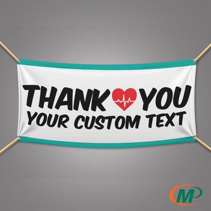 Thank You With "Your Custom Text" Banner | Appreciation Banner (6ft wide by 3ft tall)