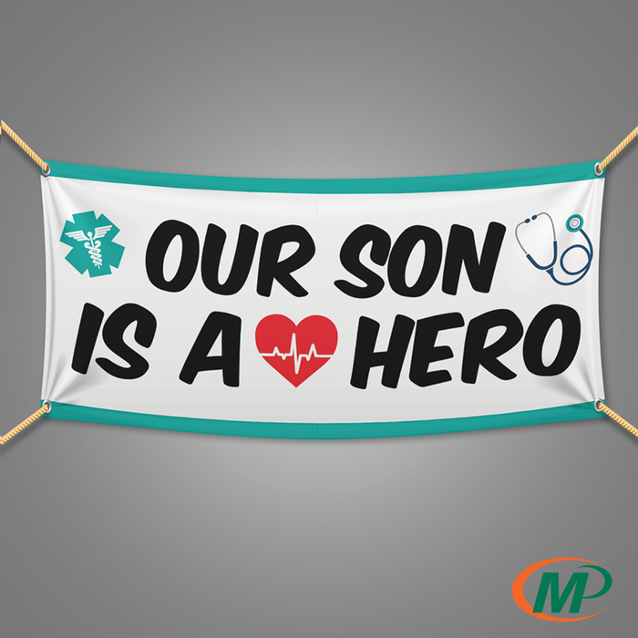 "Our Son Is A Hero" Large 6ft x 3ft Banner