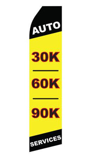 Auto 30K 60K 90K Feather Flags | Stock Design - Minuteman Press formely La Luz Printing Company | San Antonio TX Printing-San-Antonio-TX