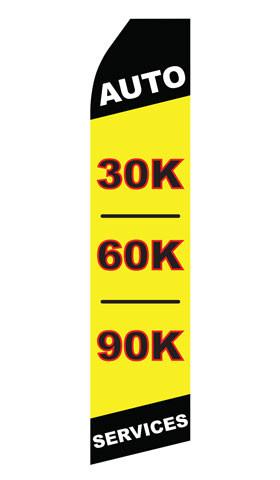 Auto 30K 60K 90K Feather Flags | Stock Design - Minuteman Press formely La Luz Printing Company | San Antonio TX Printing-San-Antonio-TX