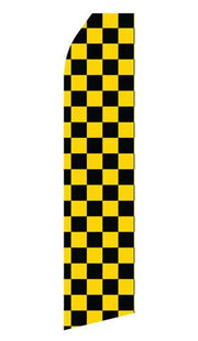 Black and Yellow Checkered Feather Flags | Stock Design - Minuteman Press formely La Luz Printing Company | San Antonio TX Printing-San-Antonio-TX