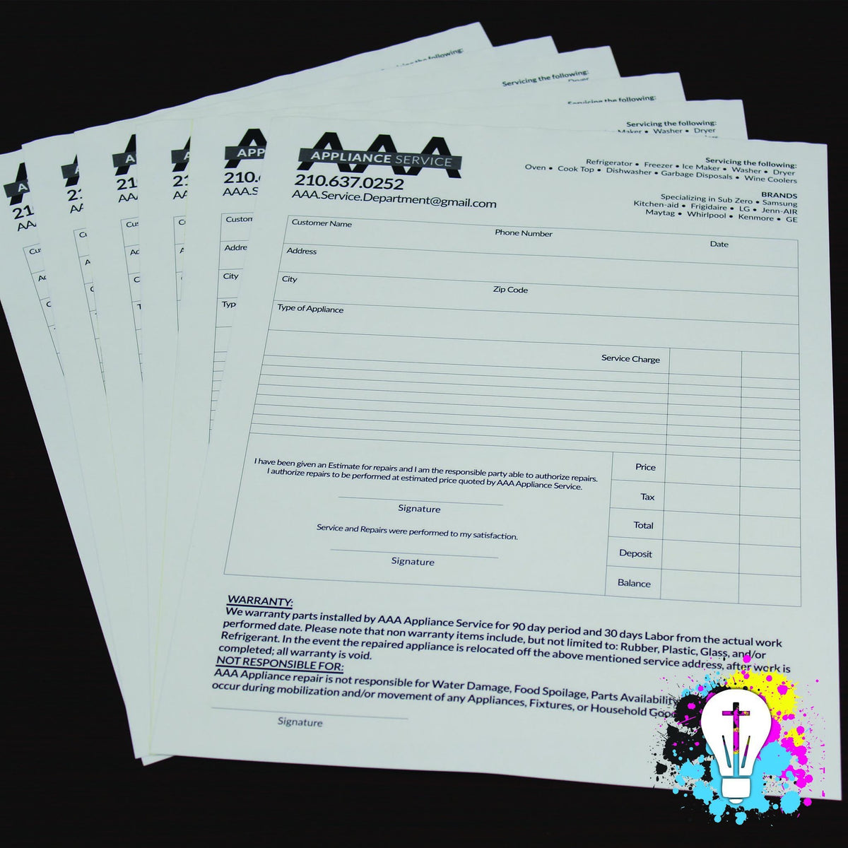 Forms Printing Ink Carbonless NCR Forms San Antonio TX - Black Ink | Forms Printing ...
