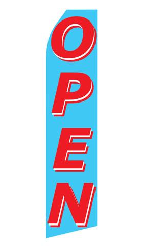 Blue Open Feather Flag | Stock Design - Minuteman Press formely La Luz Printing Company | San Antonio TX Printing-San-Antonio-TX