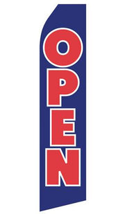 Blue Open Feather Flag | Stock Design - Minuteman Press formely La Luz Printing Company | San Antonio TX Printing-San-Antonio-TX