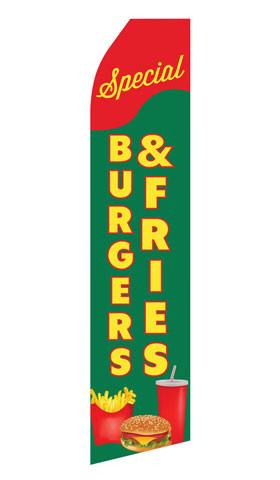 Burger and Fries Feather Flags | Stock Design - Minuteman Press formely La Luz Printing Company | San Antonio TX Printing-San-Antonio-TX