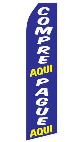 Compre Aqui and Pague Aqui Feather Flags | Stock Design - Minuteman Press formely La Luz Printing Company | San Antonio TX Printing-San-Antonio-TX