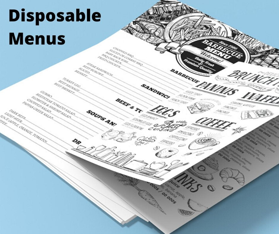Disposable Menus, Takeout Menus, Single Use Menus - Minuteman Press TX ...