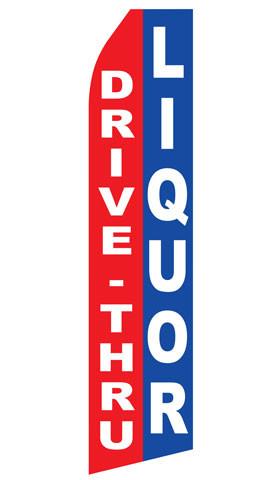 Drive Thru Liquor Feather Flag | Stock Design - Minuteman Press formely La Luz Printing Company | San Antonio TX Printing-San-Antonio-TX