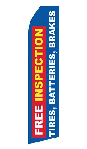 Free Inspection for Tires Brakes Batteries Feather Flag | Stock Design - Minuteman Press formely La Luz Printing Company | San Antonio TX Printing-San-Antonio-TX