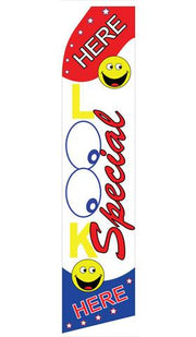 Look Here Special Feather Flag | Stock Design - Minuteman Press formely La Luz Printing Company | San Antonio TX Printing-San-Antonio-TX