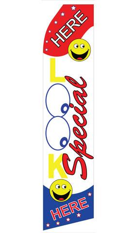 Look Here Special Feather Flag | Stock Design - Minuteman Press formely La Luz Printing Company | San Antonio TX Printing-San-Antonio-TX