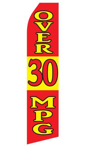 Over 30 MPG Feather Flag | Stock Design - Minuteman Press formely La Luz Printing Company | San Antonio TX Printing-San-Antonio-TX