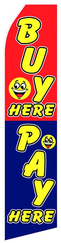 Pay Here Feather Flag | Stock Designs - Minuteman Press formely La Luz Printing Company | San Antonio TX Printing-San-Antonio-TX