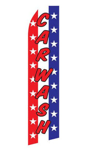 Red White and Blue Car Wash Feather Flag | Stock Design - Minuteman Press formely La Luz Printing Company | San Antonio TX Printing-San-Antonio-TX