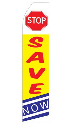 Stop Save Now Feather Flag | Stock Design - Minuteman Press formely La Luz Printing Company | San Antonio TX Printing-San-Antonio-TX