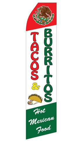 Tacos and Burritos Feather Flag | Stock Design - Minuteman Press formely La Luz Printing Company | San Antonio TX Printing-San-Antonio-TX