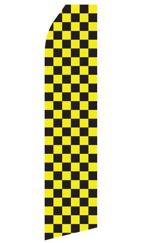 Yellow and Black Checkered Feather Flags | Stock Design - Minuteman Press formely La Luz Printing Company | San Antonio TX Printing-San-Antonio-TX