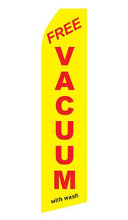 Yellow Free Vacuum with Wash Feather Flag | Stock Design - Minuteman Press formely La Luz Printing Company | San Antonio TX Printing-San-Antonio-TX