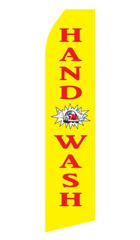 Yellow Hand Wash Feather Flag | Stock Design - Minuteman Press formely La Luz Printing Company | San Antonio TX Printing-San-Antonio-TX